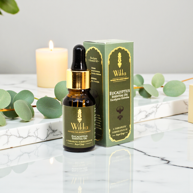 Pure eucalyptus essential oil for aromatherapy respiratory relief and relaxation